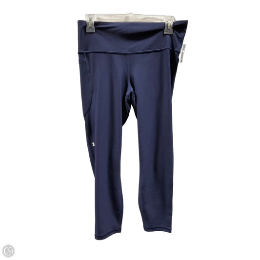 Athletic Leggings By Under Armour In Navy, Size: L