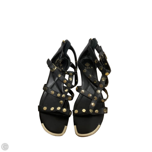 Sandals Heels Wedge By Isola In Black, Size: 8.5