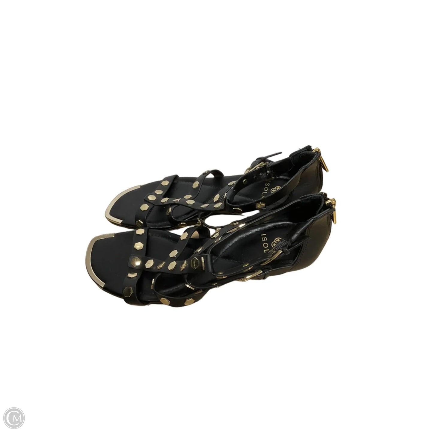 Sandals Heels Wedge By Isola In Black, Size: 8.5