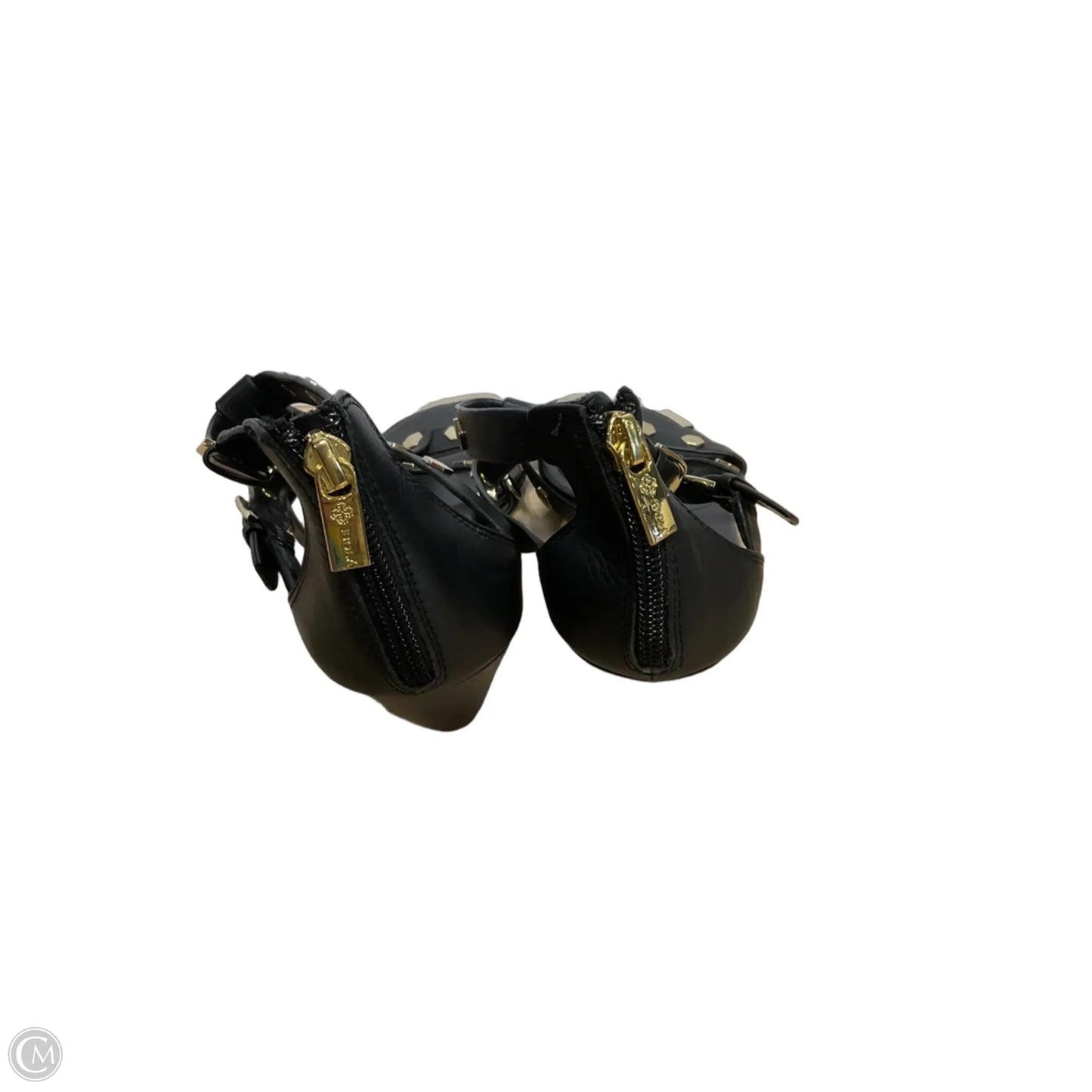 Sandals Heels Wedge By Isola In Black, Size: 8.5