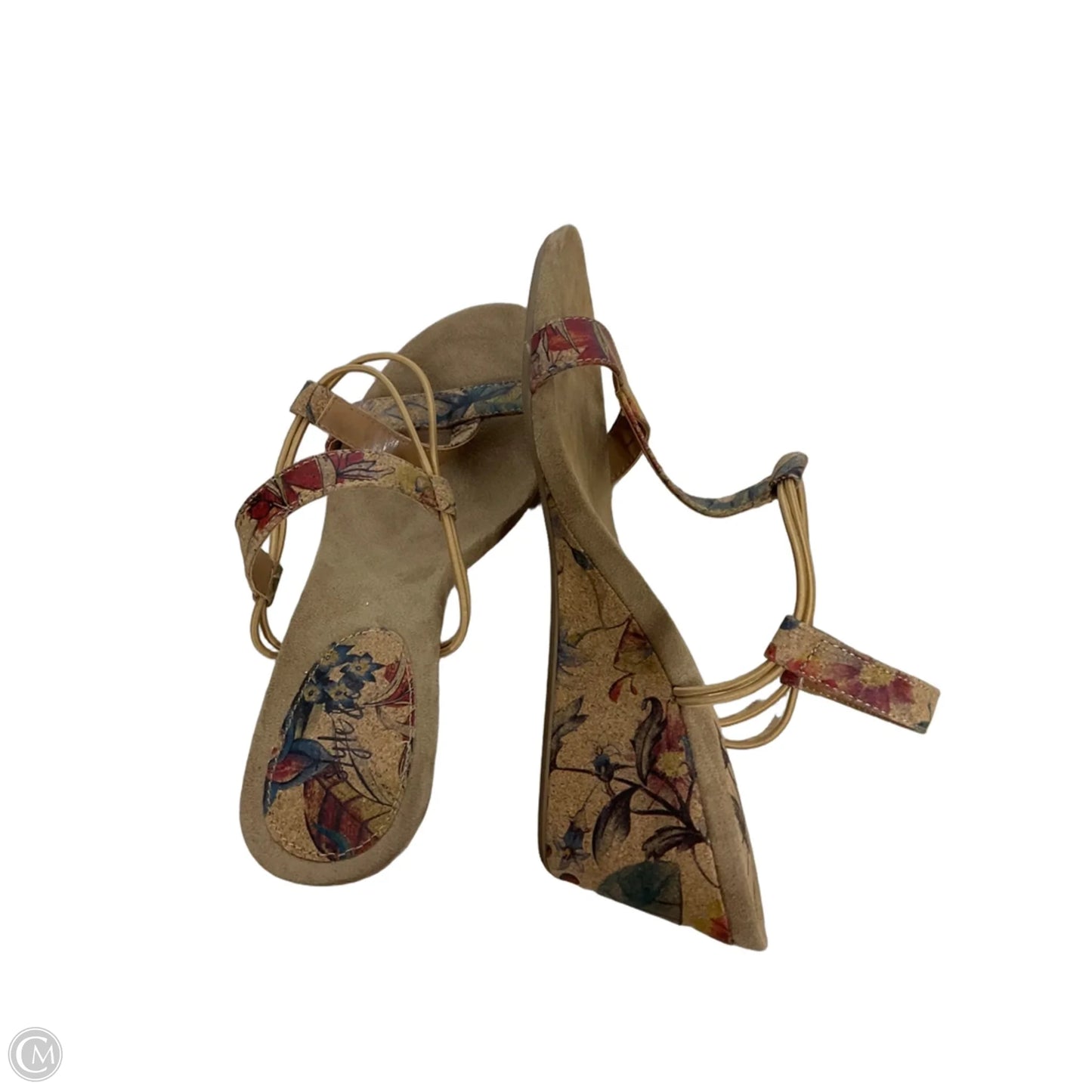 Sandals Heels Wedge By Style And Company In Floral Print, Size: 9.5
