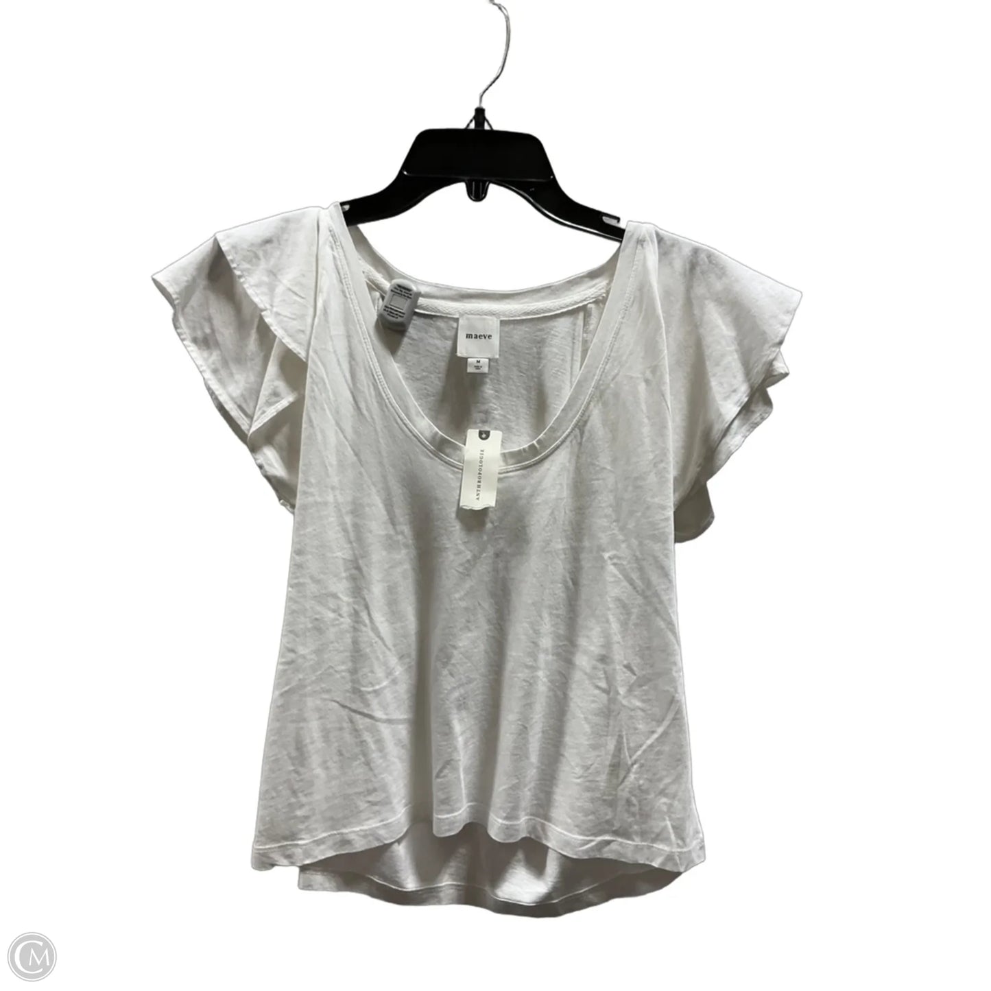 Top Short Sleeve Basic By Maeve In White, Size: M