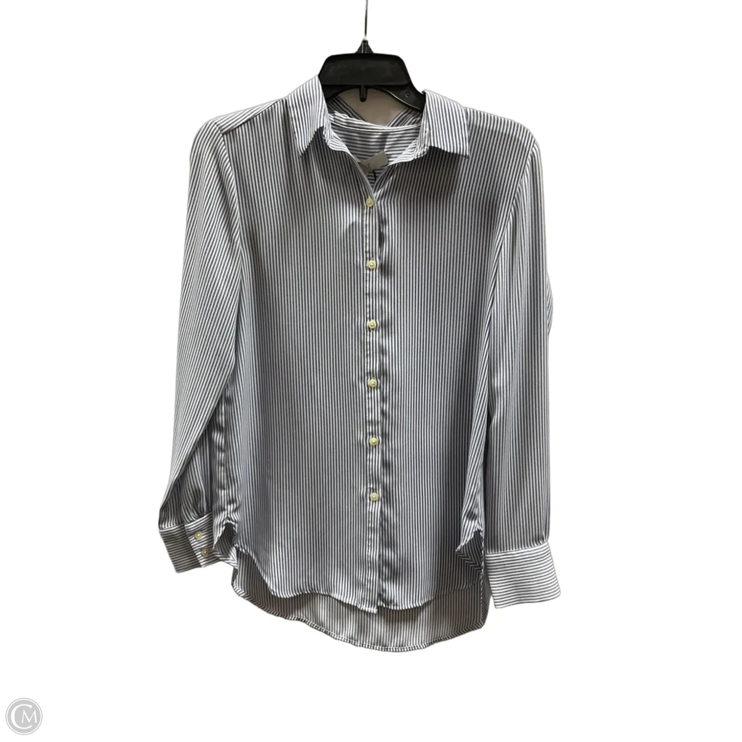 Blouse Long Sleeve By Loft In Striped Pattern, Size: Xs