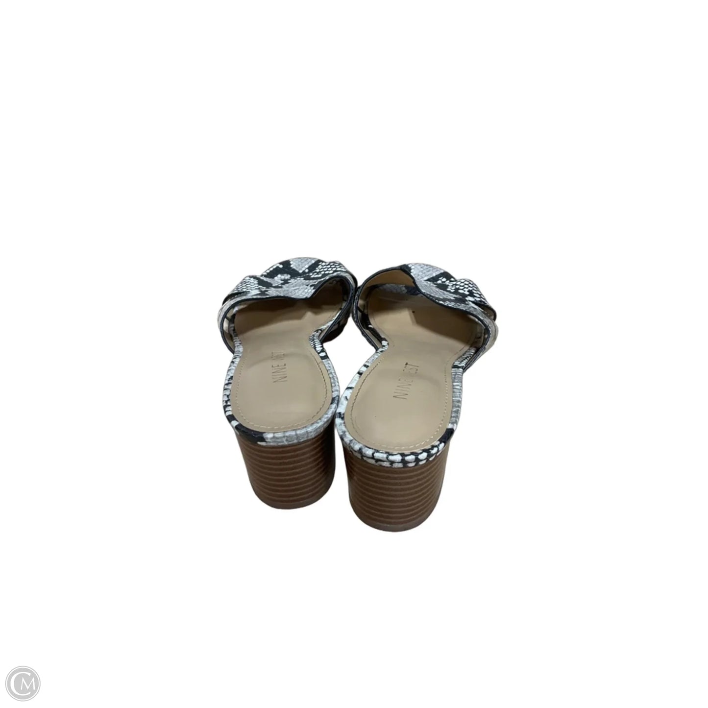 Sandals Heels Block By Nine West In Snakeskin Print, Size: 7.5