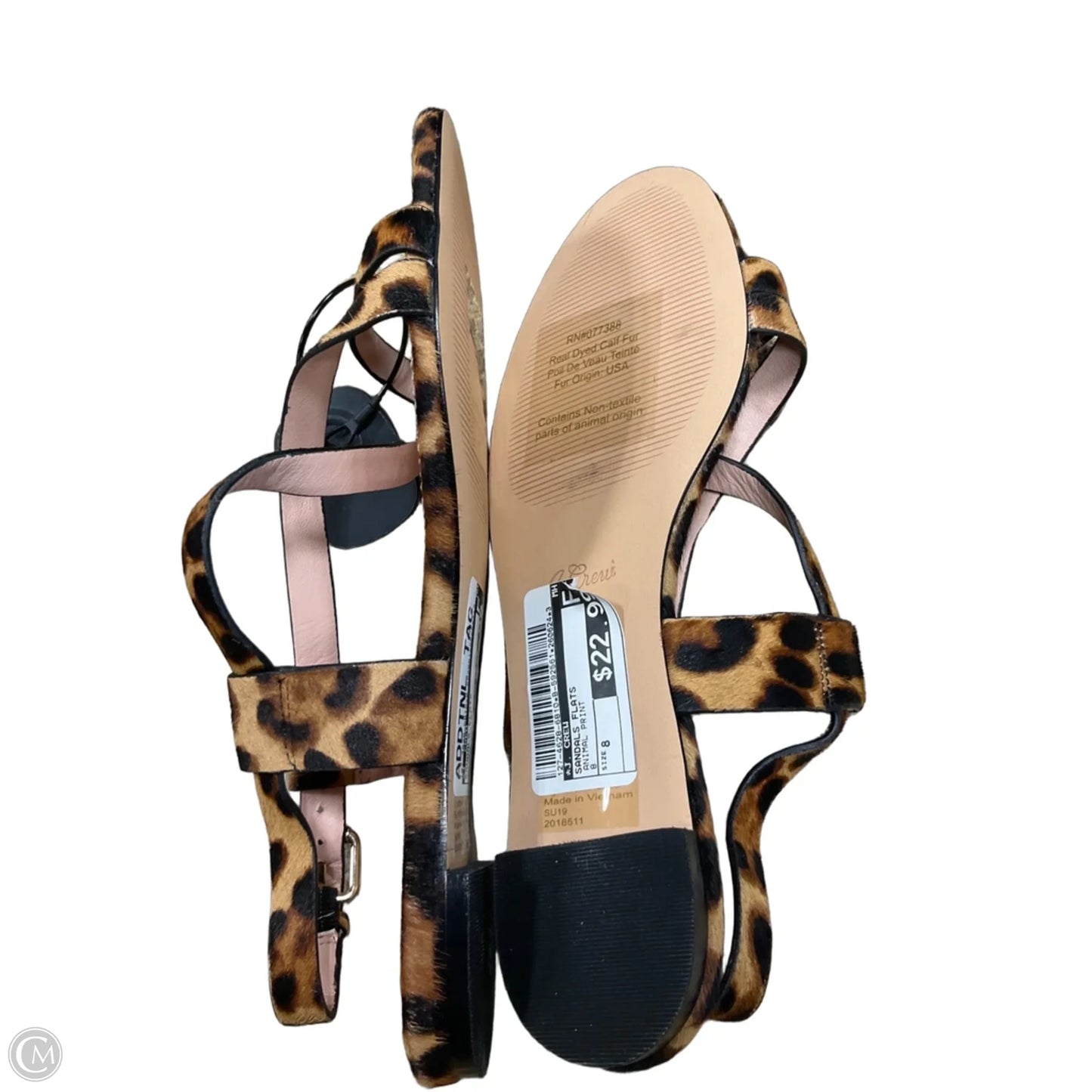 Sandals Flats By J. Crew In Animal Print, Size: 8