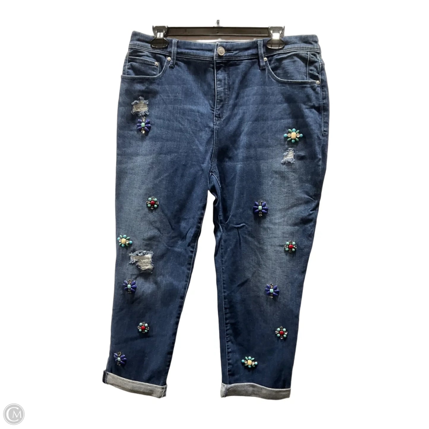 Jeans Cropped By Chicos In Blue, Size: L