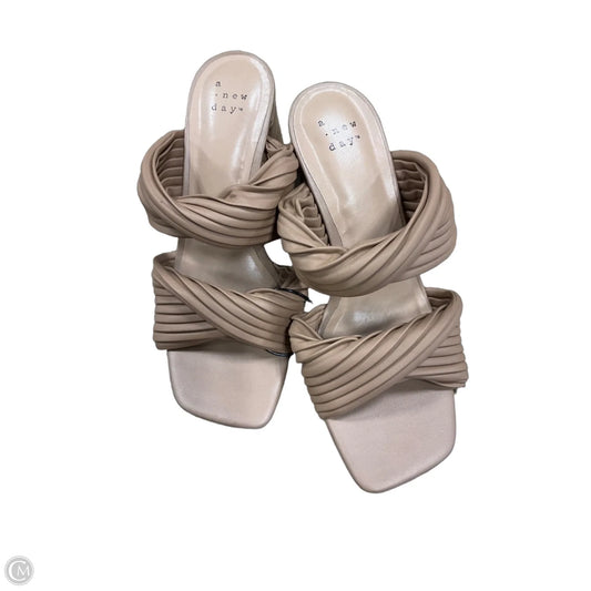 Sandals Heels Block By A New Day In Tan, Size: 6