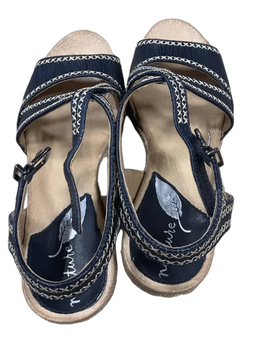 Sandals Heels Platform By Nurture In Blue, Size: 7