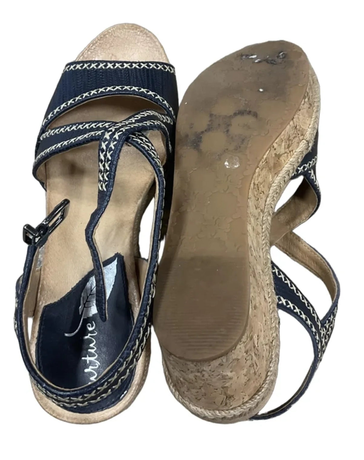 Sandals Heels Platform By Nurture In Blue, Size: 7