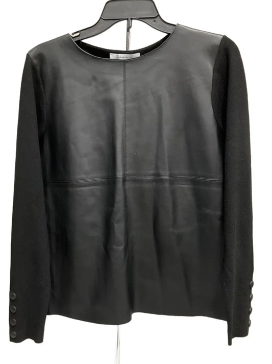 Top Long Sleeve By Sioni In Black, Size: S