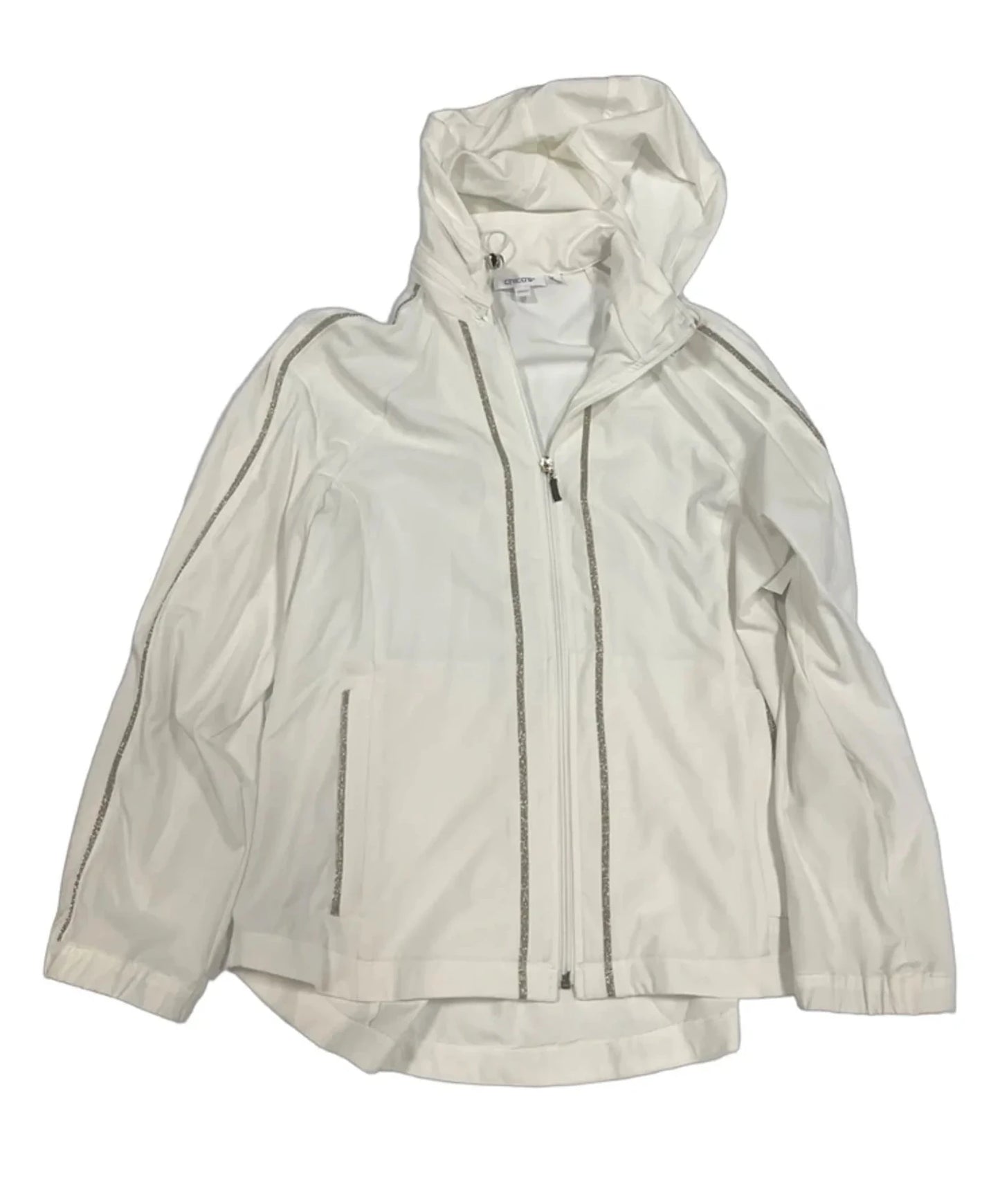 Athletic Jacket By Chicos In White, Size: M