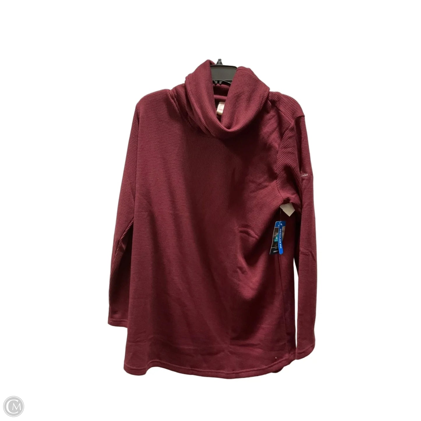 Athletic Top Long Sleeve Collar By Columbia In Maroon, Size: Xl