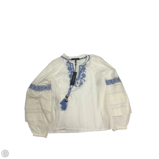 Top Long Sleeve By Bcbgmaxazria In White, Size: Xxs