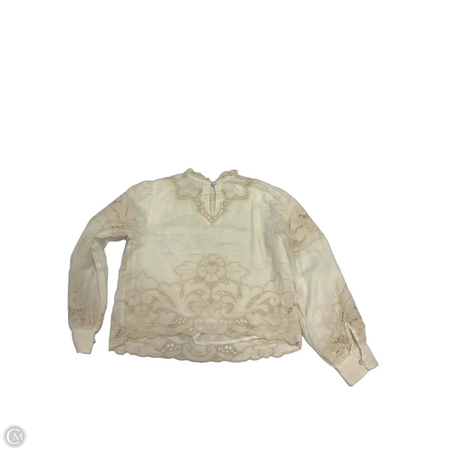 Top Long Sleeve By Anthropologie In Cream, Size: Xxs