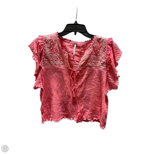 Top Short Sleeve By Free People In Pink, Size: S