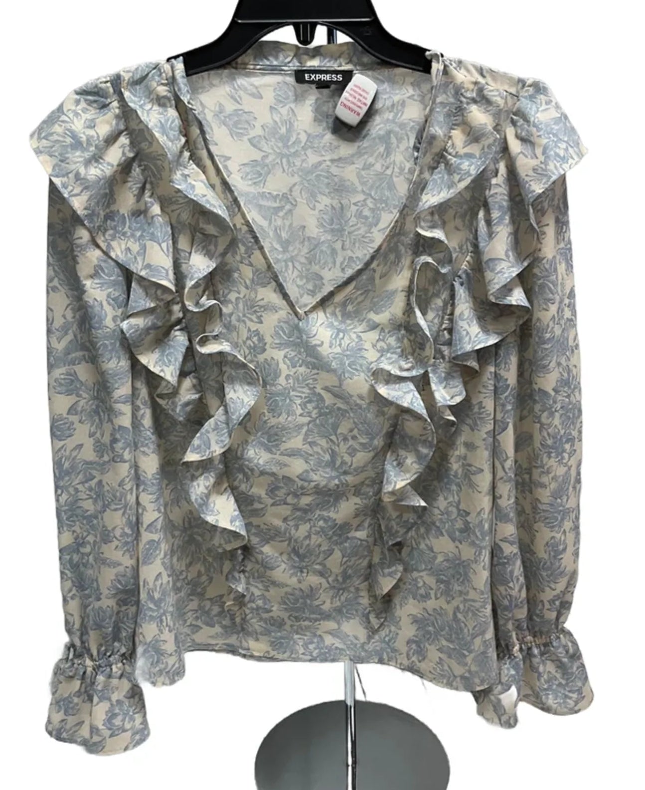 Top Long Sleeve By Express In Blue, Size: S