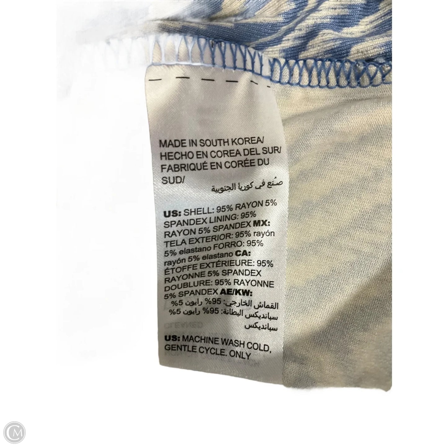 Top 3/4 Sleeve By Chicos In Blue, Size: L