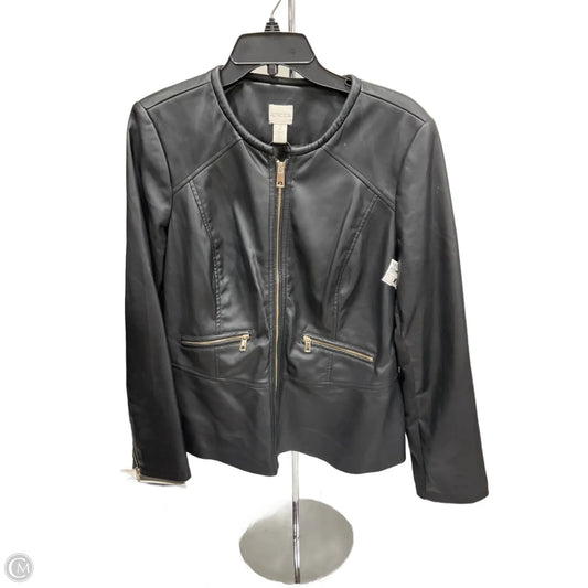 Jacket Moto By Chicos In Black, Size: L