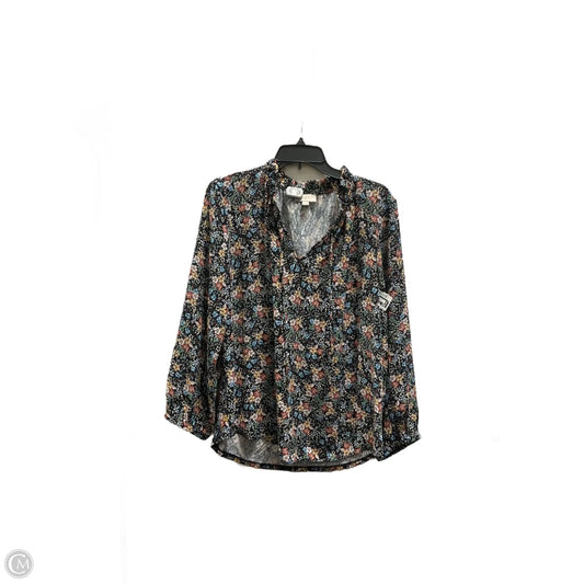 Top Long Sleeve By Loft In Floral Print, Size: M