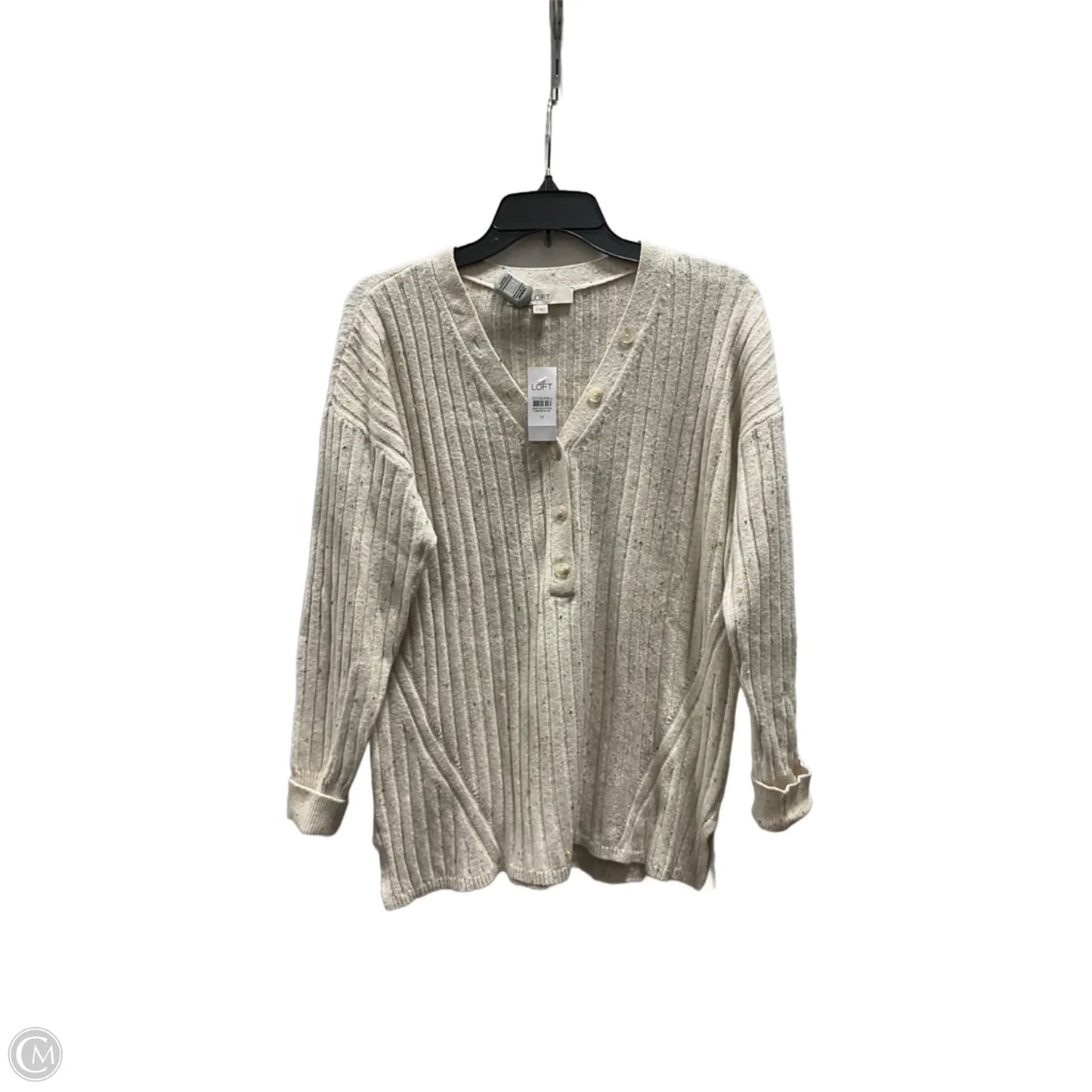 Top Long Sleeve By Loft In Cream, Size: M