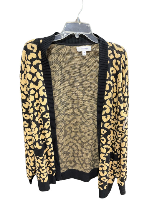 Sweater Cardigan By Clothes Mentor In Animal Print, Size: M