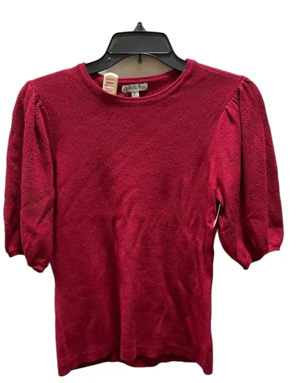 Top Short Sleeve By Ophelia Roe In Maroon, Size: S