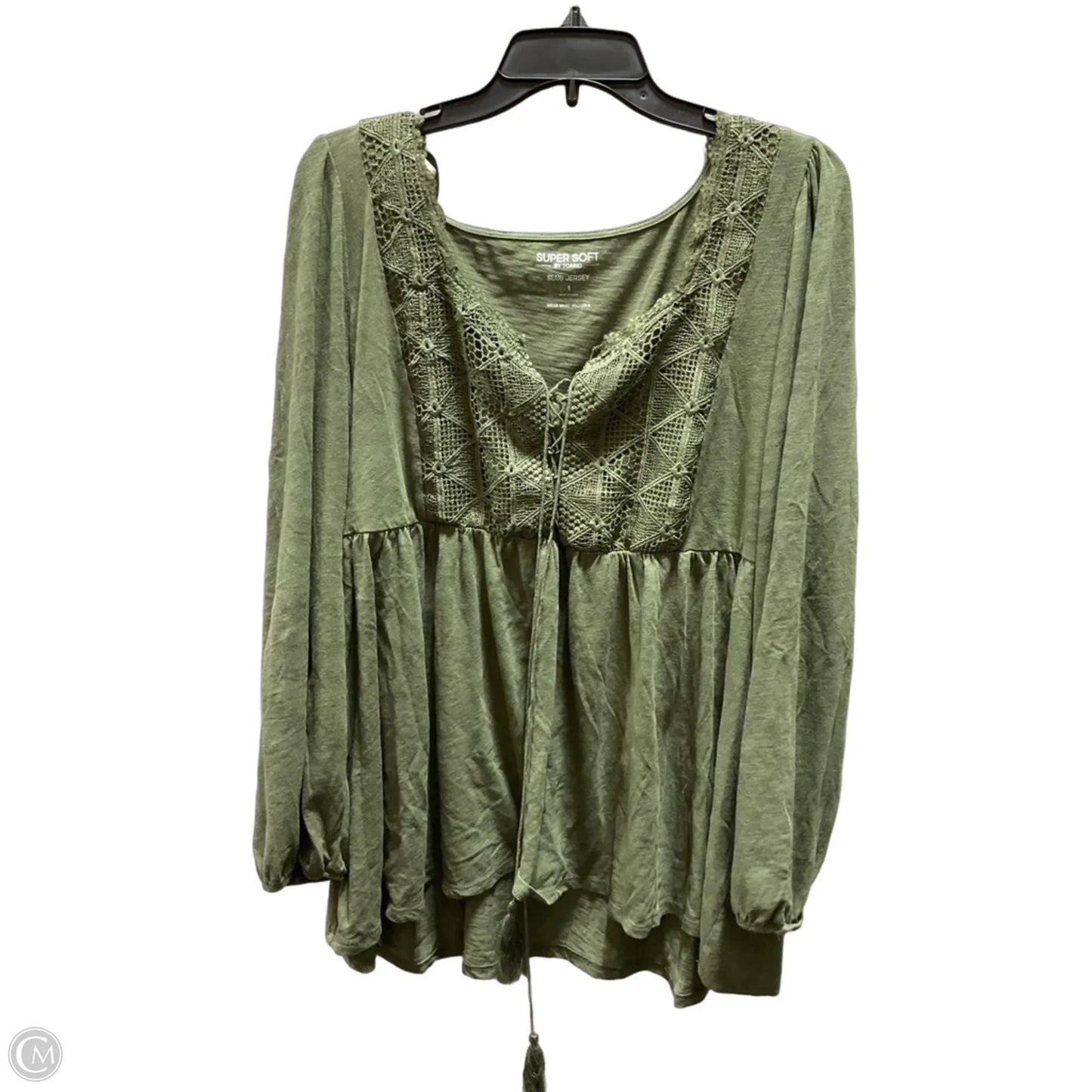 Top Long Sleeve By Torrid In Green, Size: 1x