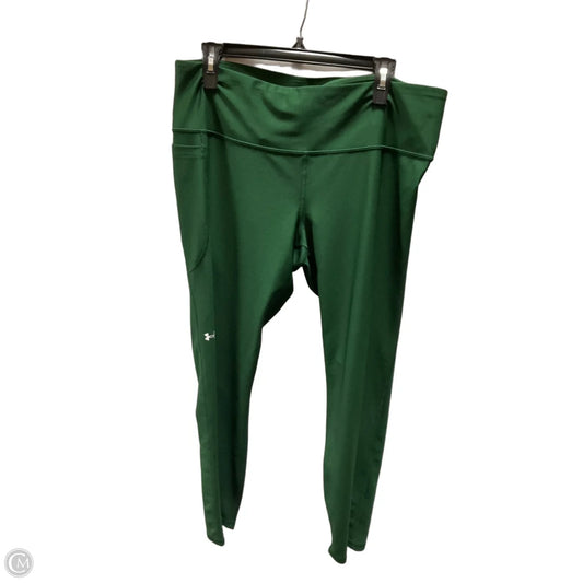 Athletic Leggings By Under Armour In Green, Size: 2x