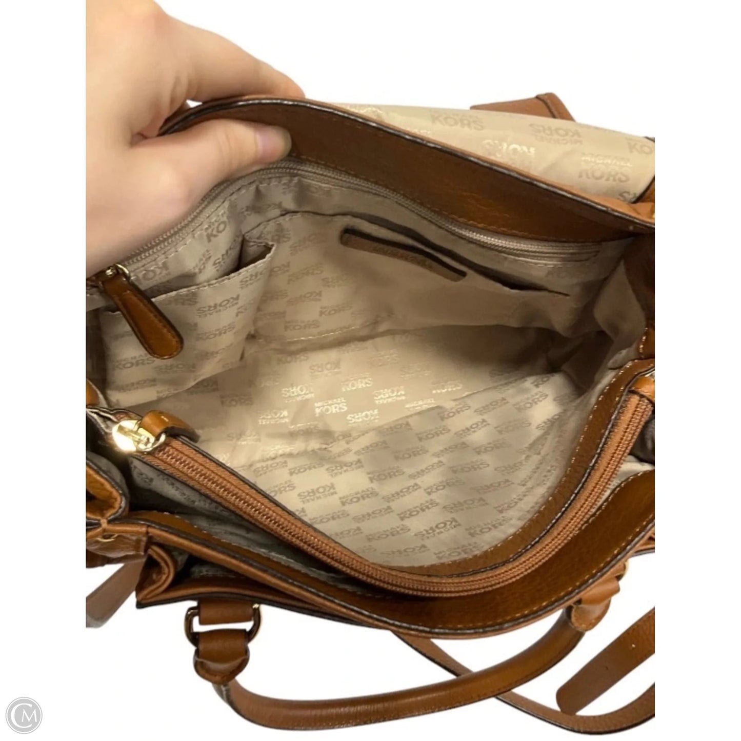 Handbag Leather By Michael By Michael Kors, Size: Medium
