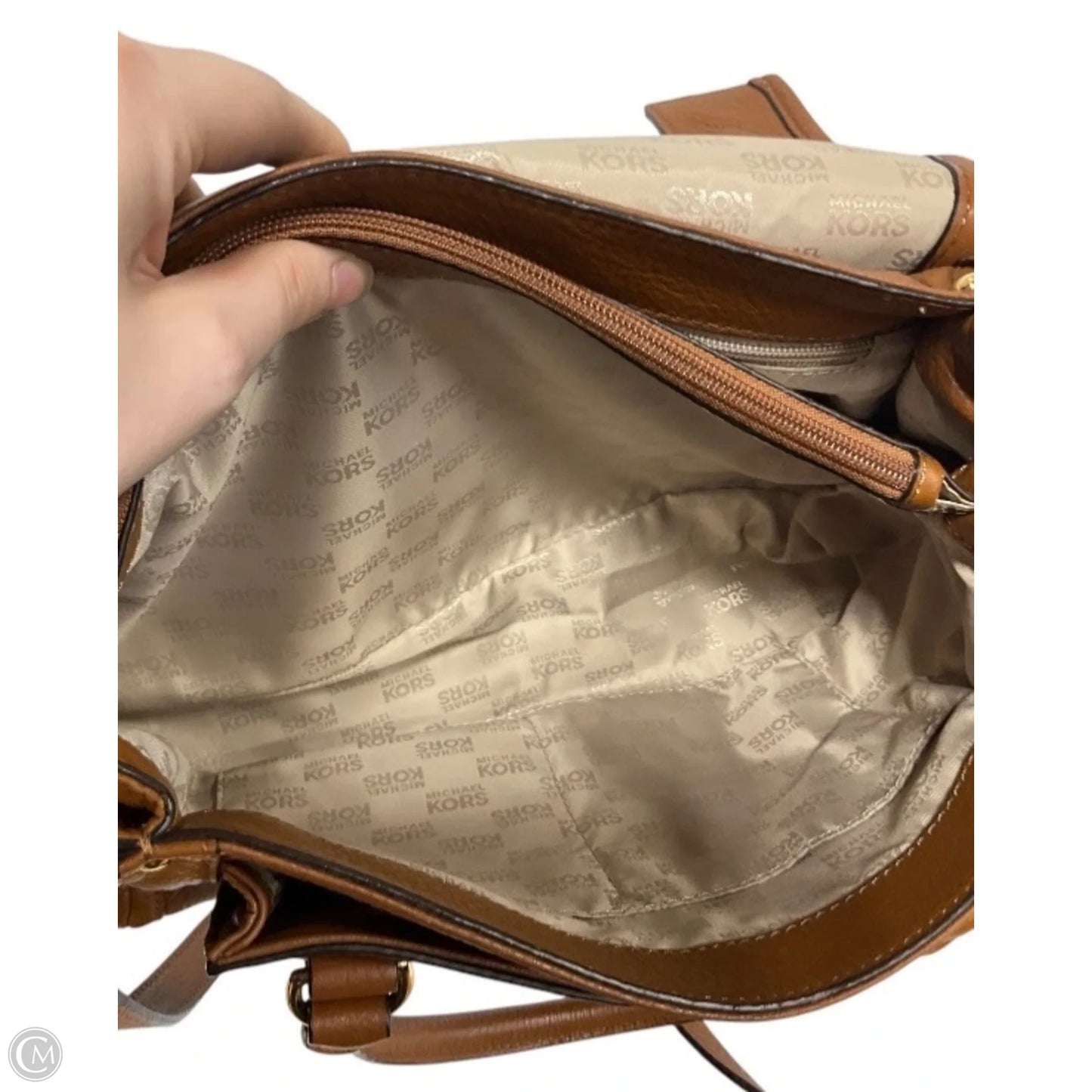Handbag Leather By Michael By Michael Kors, Size: Medium