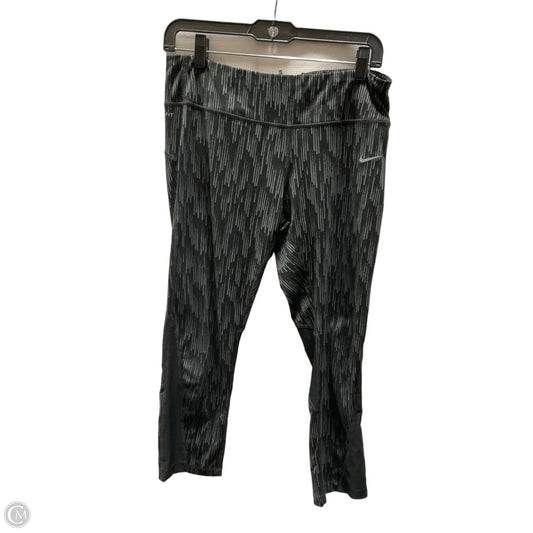 Athletic Leggings Capris By Nike Apparel In Black & Grey, Size: L