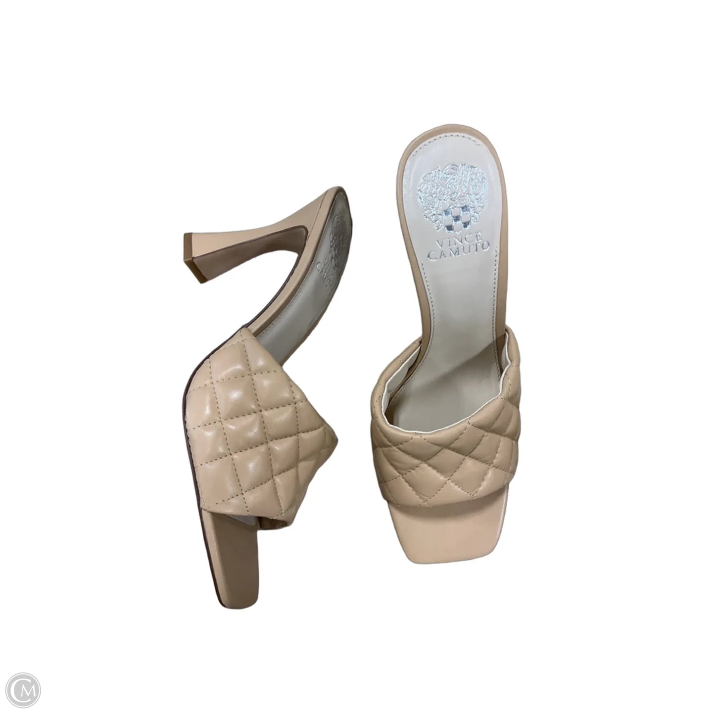 Sandals Heels Stiletto By Vince Camuto In Tan, Size: 9.5