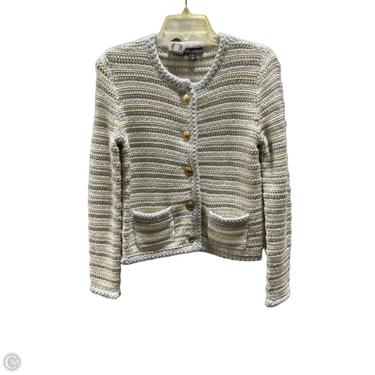 Cardigan By Ann Taylor In Grey & White, Size: Sp