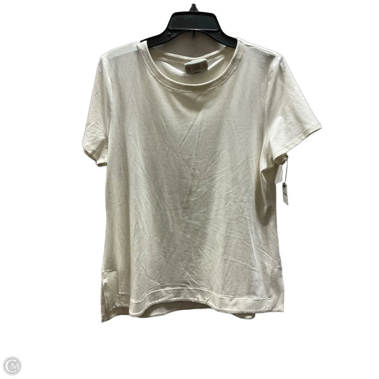 Top Short Sleeve By Talbots In Cream, Size: L