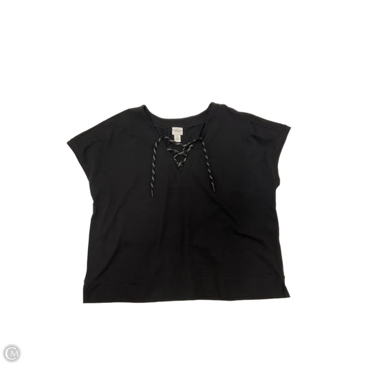 Top Short Sleeve By Chicos In Black, Size: Xl