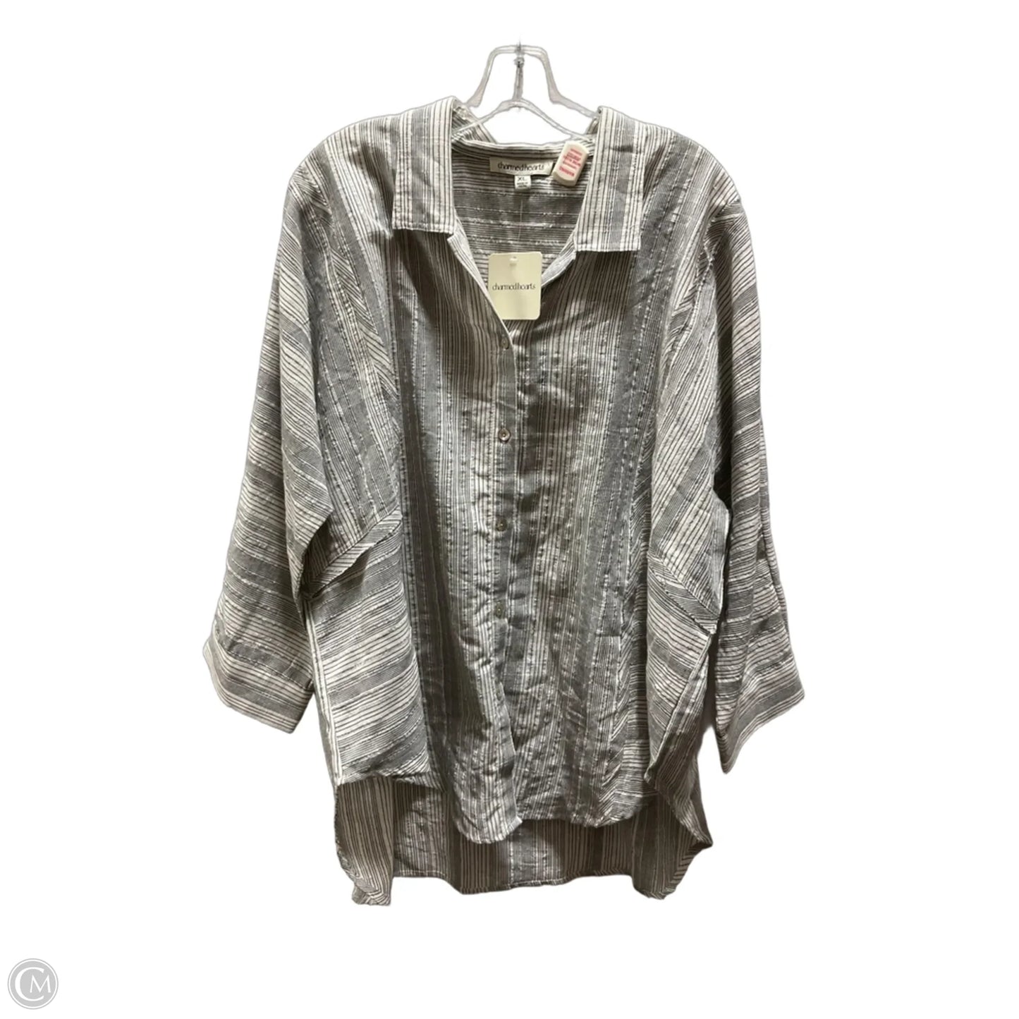 Blouse 3/4 Sleeve By Clothes Mentor In Black & Cream, Size: Xl