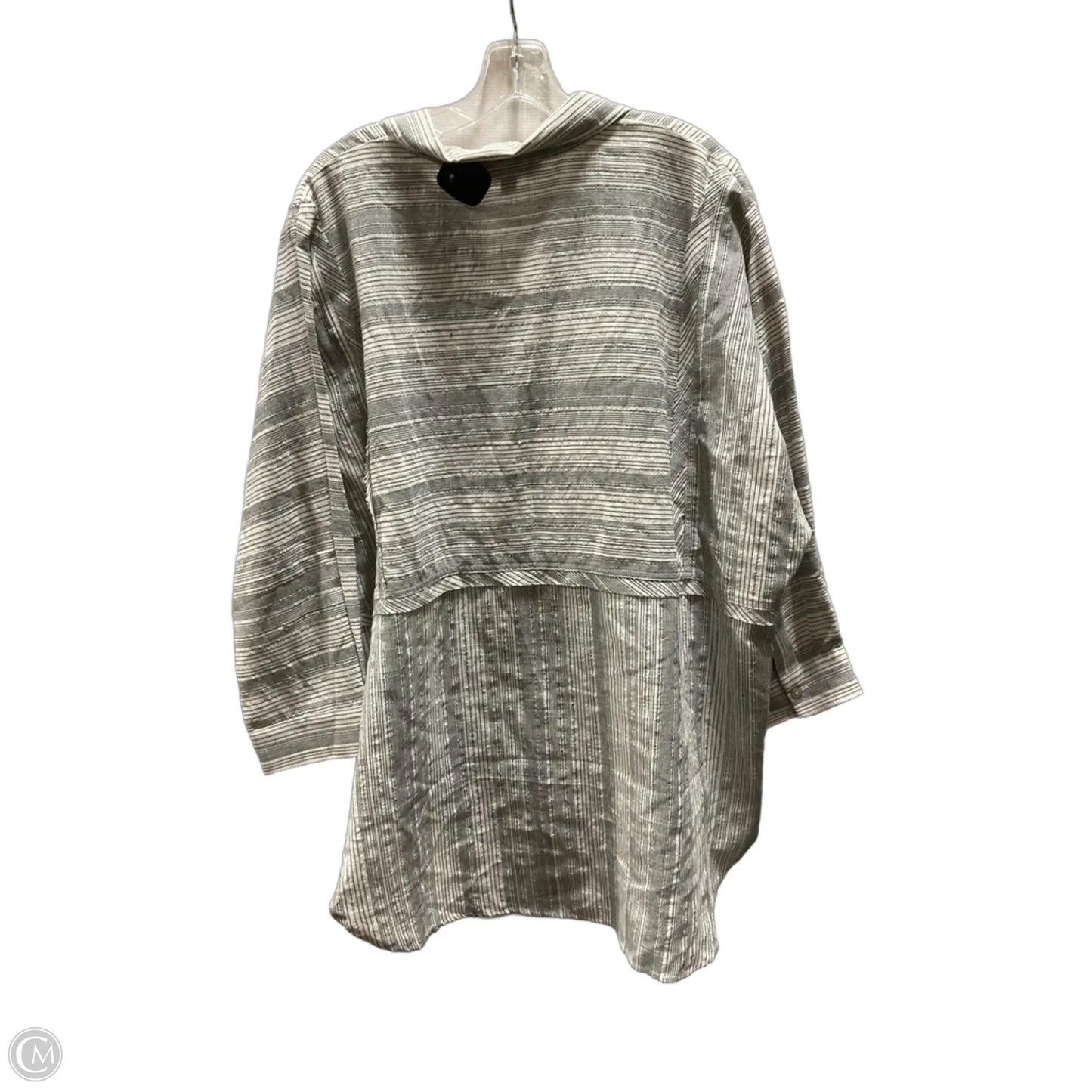 Blouse 3/4 Sleeve By Clothes Mentor In Black & Cream, Size: Xl