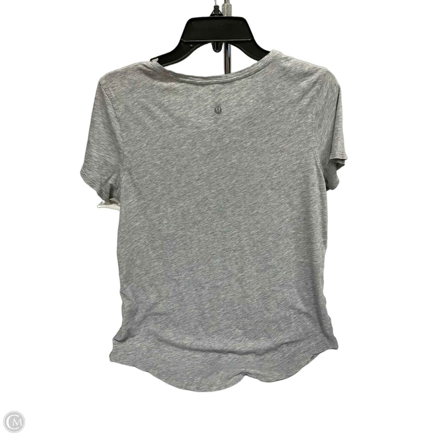 Athletic Top Short Sleeve By Lululemon In Grey, Size: 8