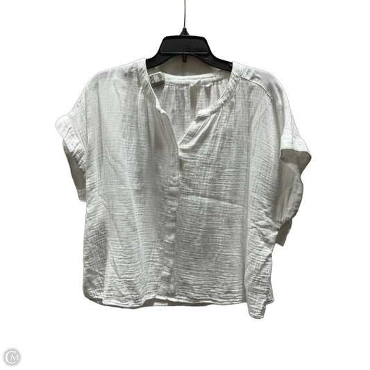 Top Short Sleeve By Gap In White, Size: L