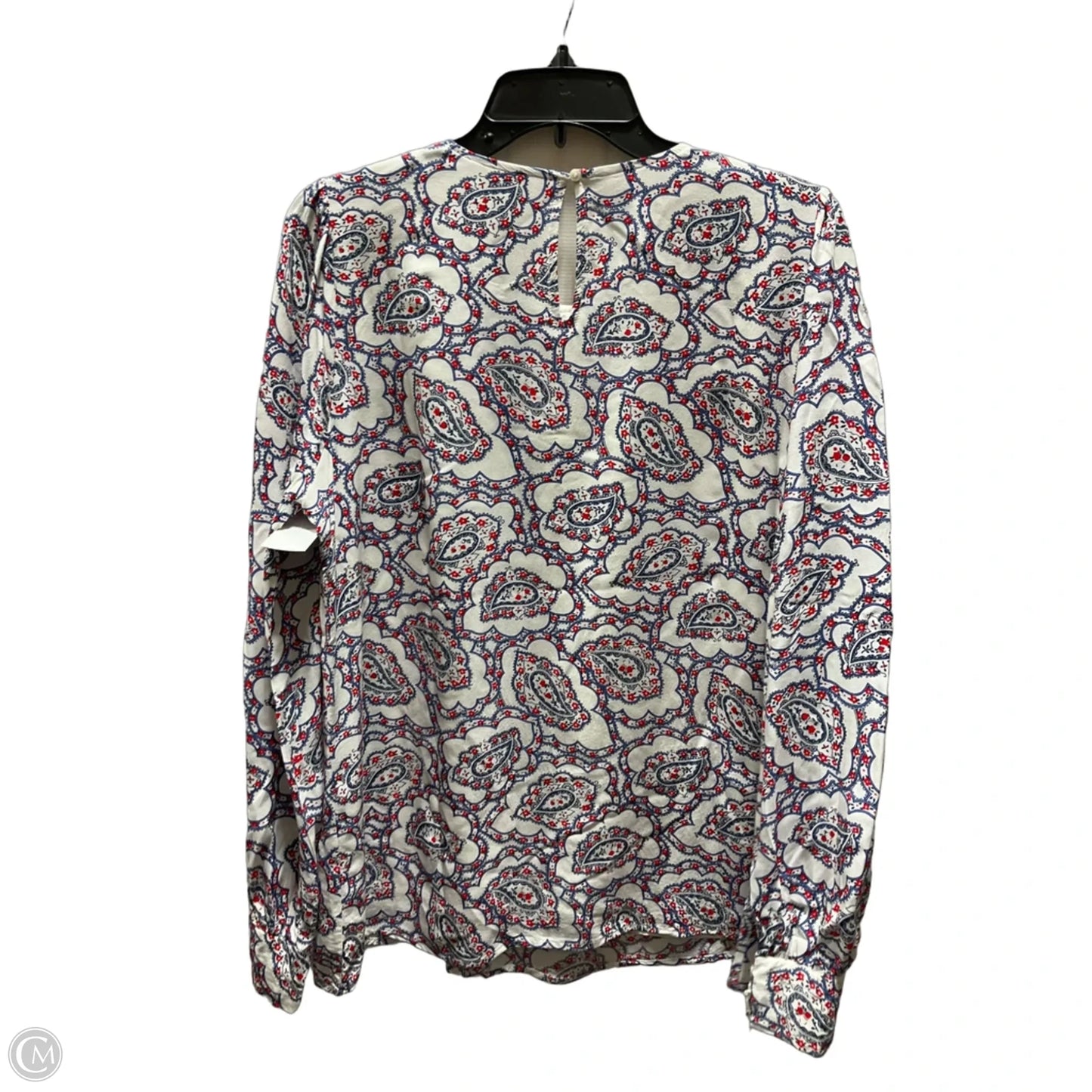 Top Long Sleeve By Talbots In Blue Red & White, Size: L