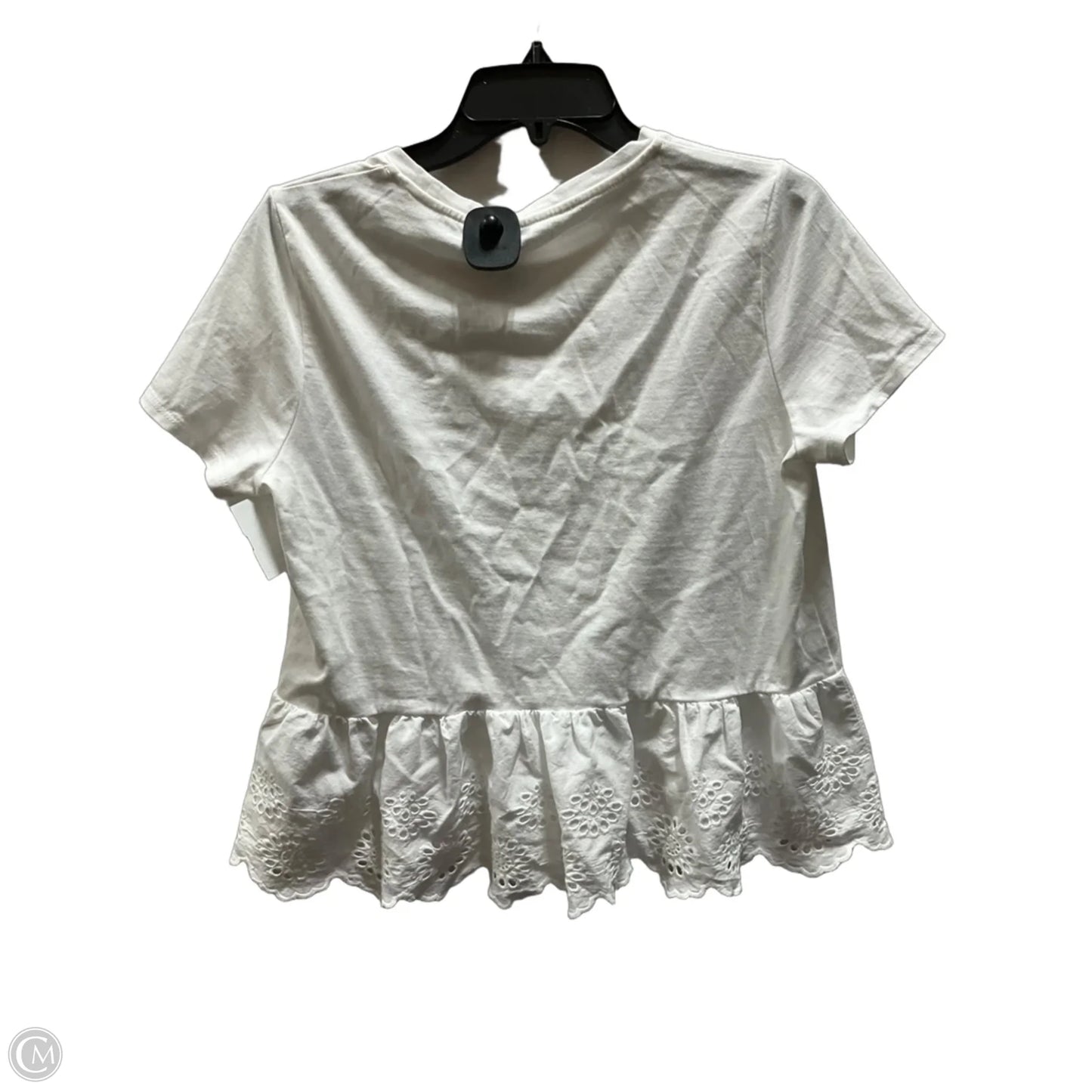 Top Short Sleeve Designer By Kate Spade In White, Size: L