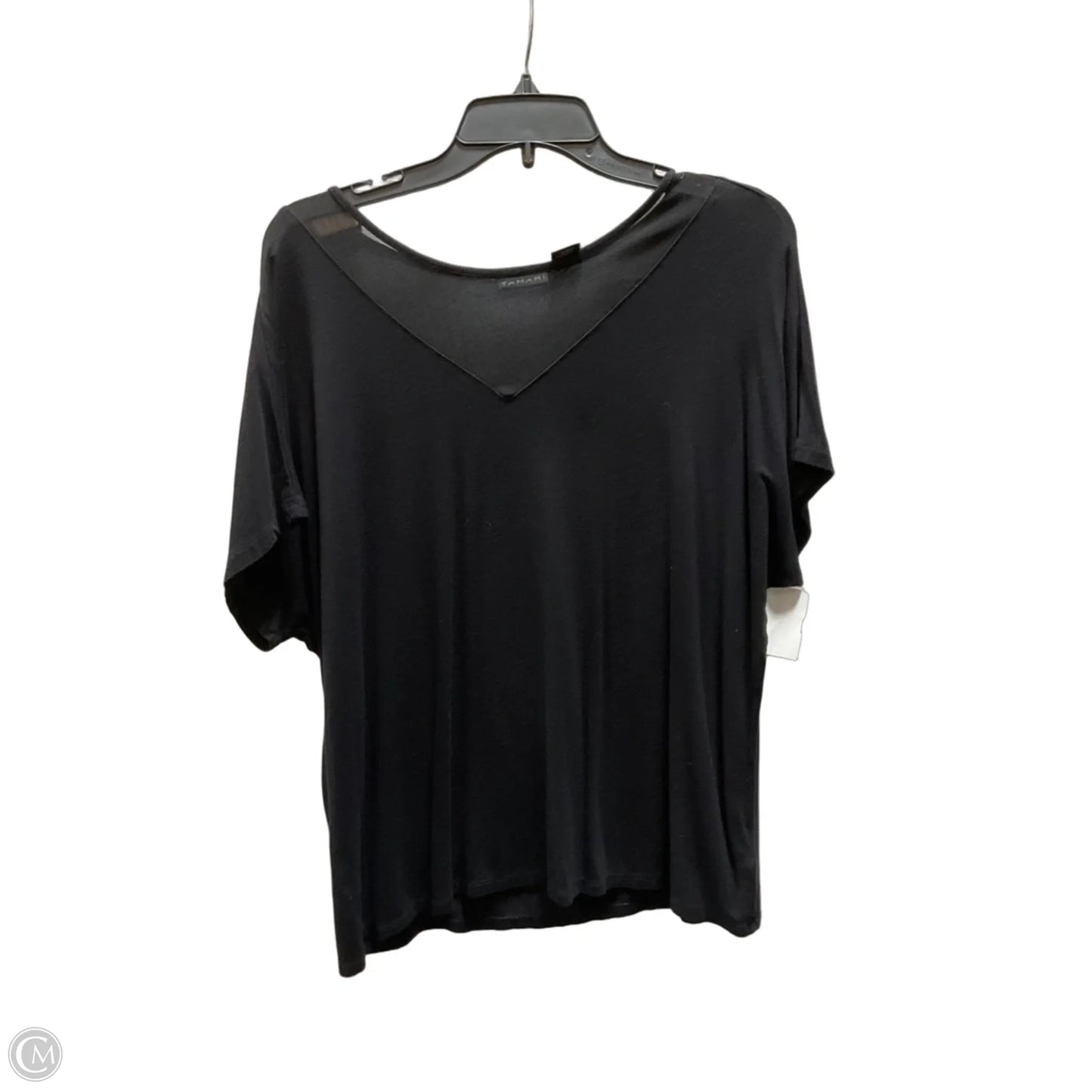 Top Short Sleeve By Tahari In Black, Size: Xl