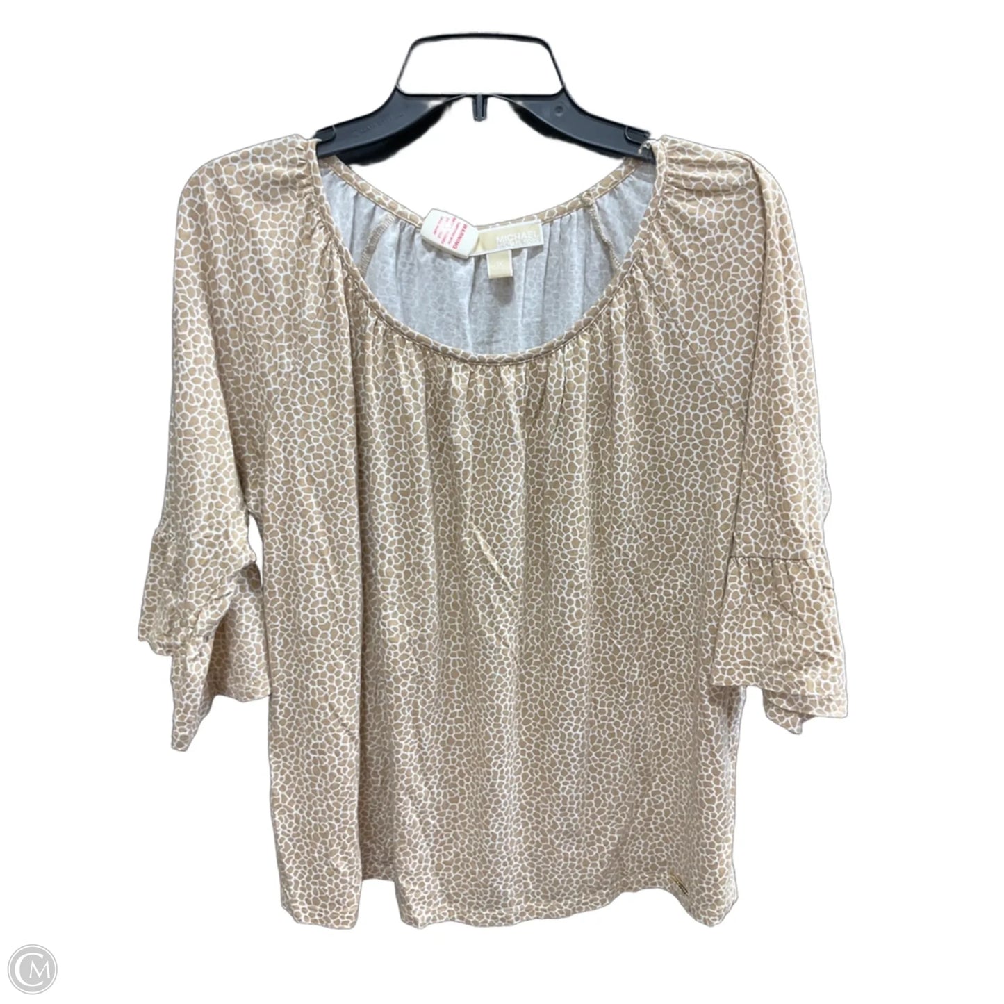 Top 3/4 Sleeve By Michael By Michael Kors In Beige, Size: 1x