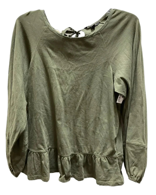 Top Long Sleeve By Banana Republic In Green, Size: S