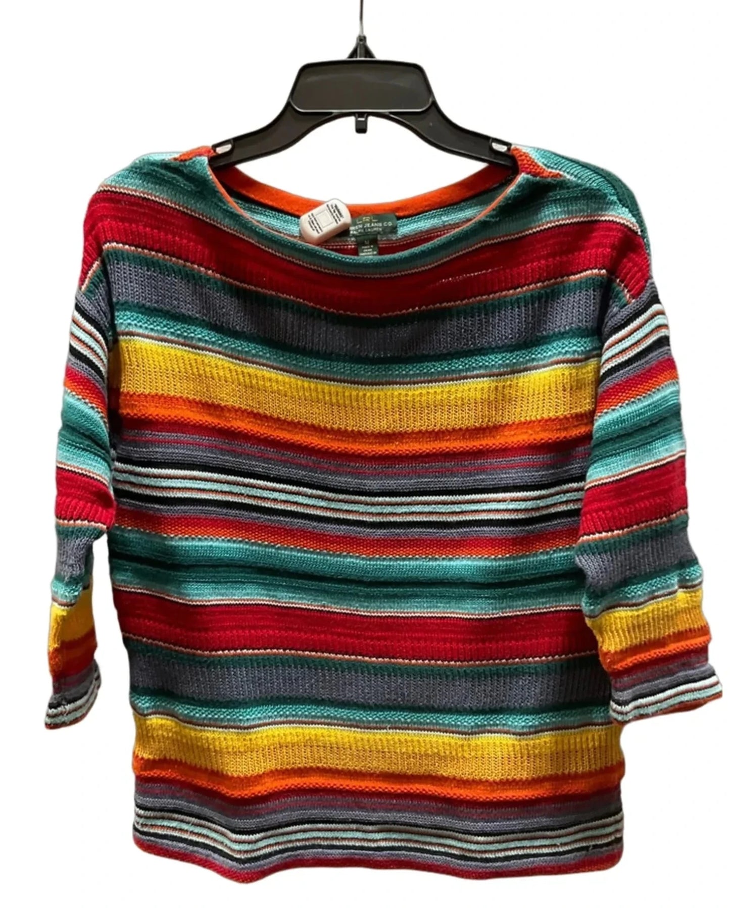 Top 3/4 Sleeve By Lauren Jeans Co In Striped Pattern, Size: M