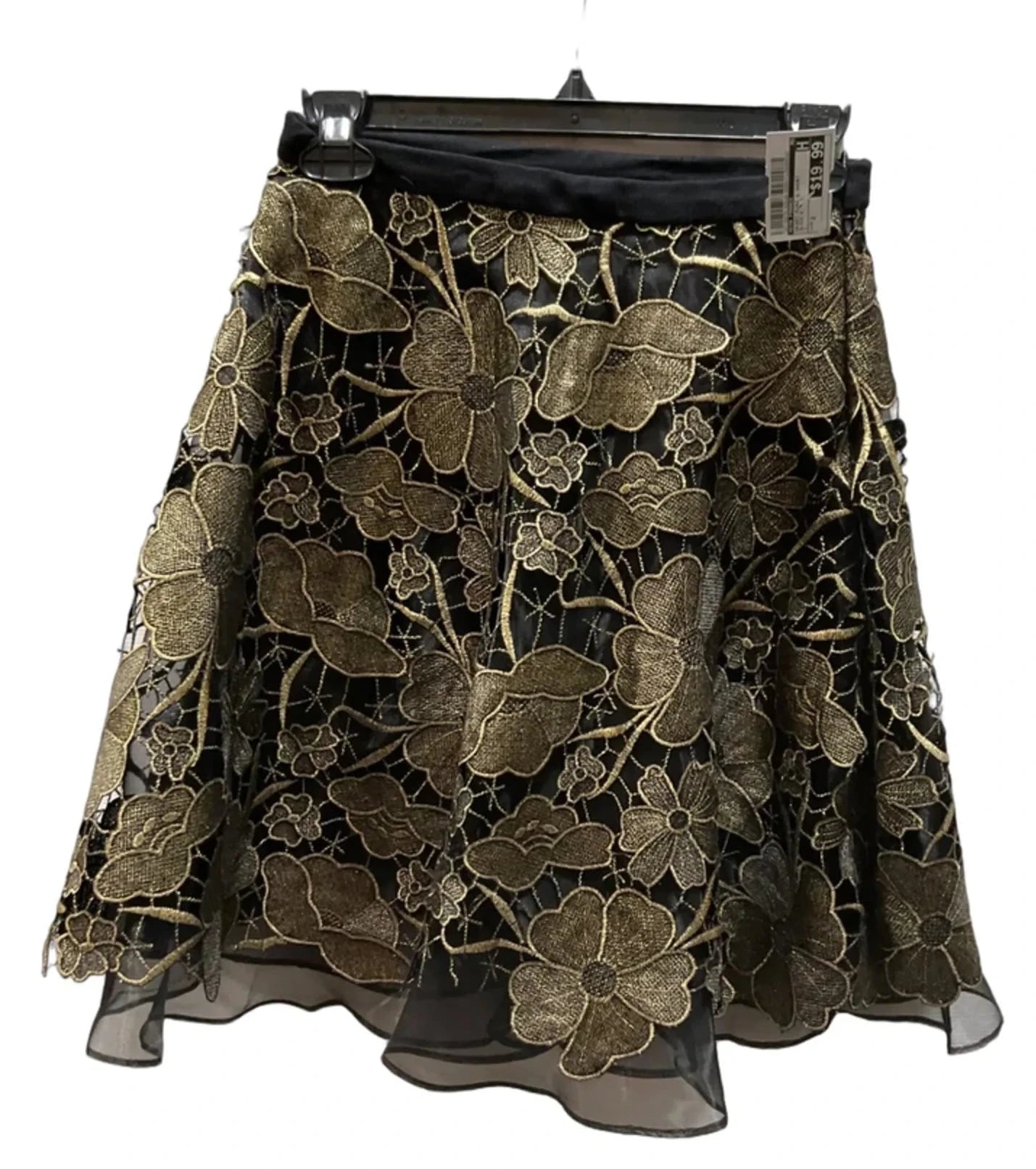 Skirt Mini & Short By Eva Franco In Black & Gold, Size: 2