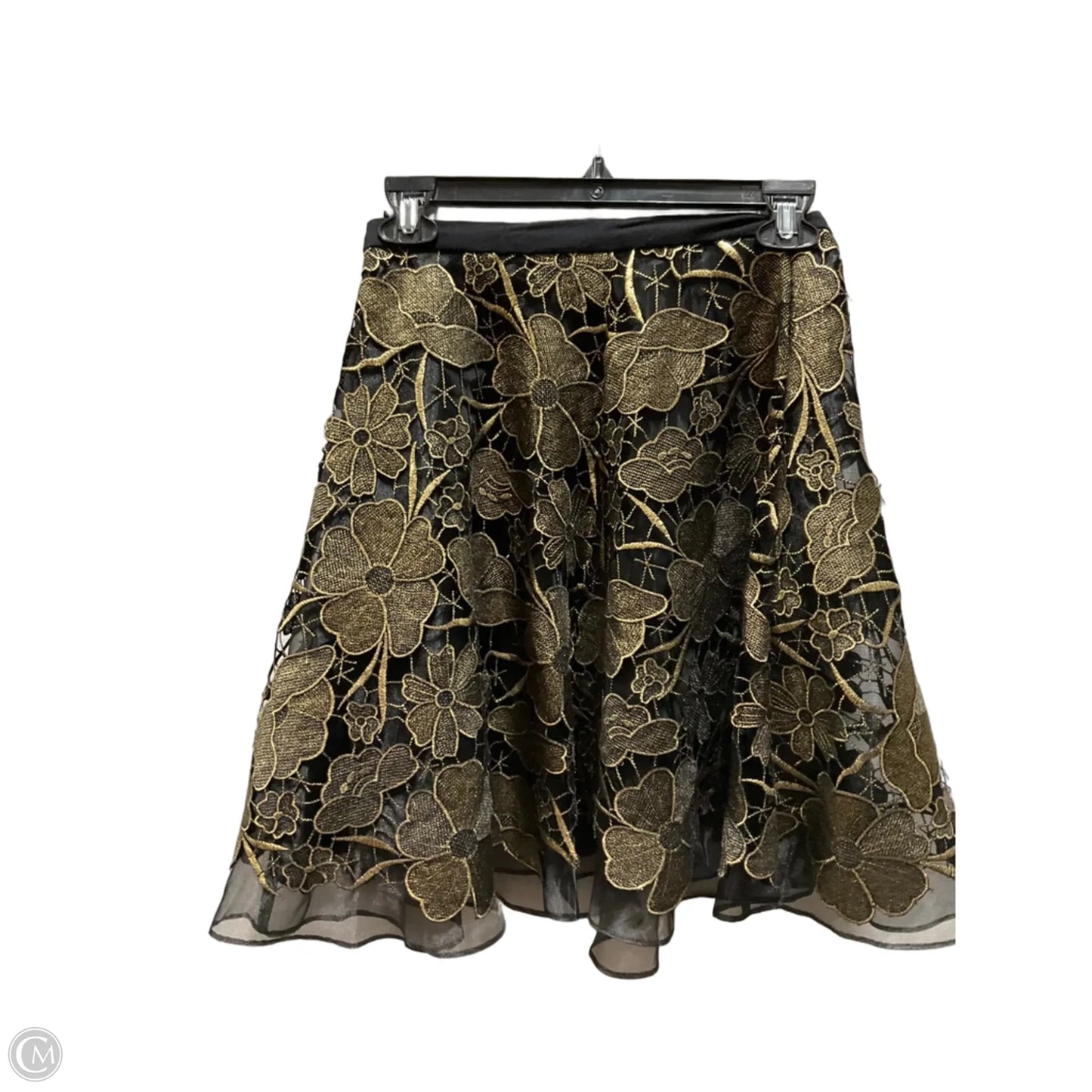 Skirt Mini & Short By Eva Franco In Black & Gold, Size: 2
