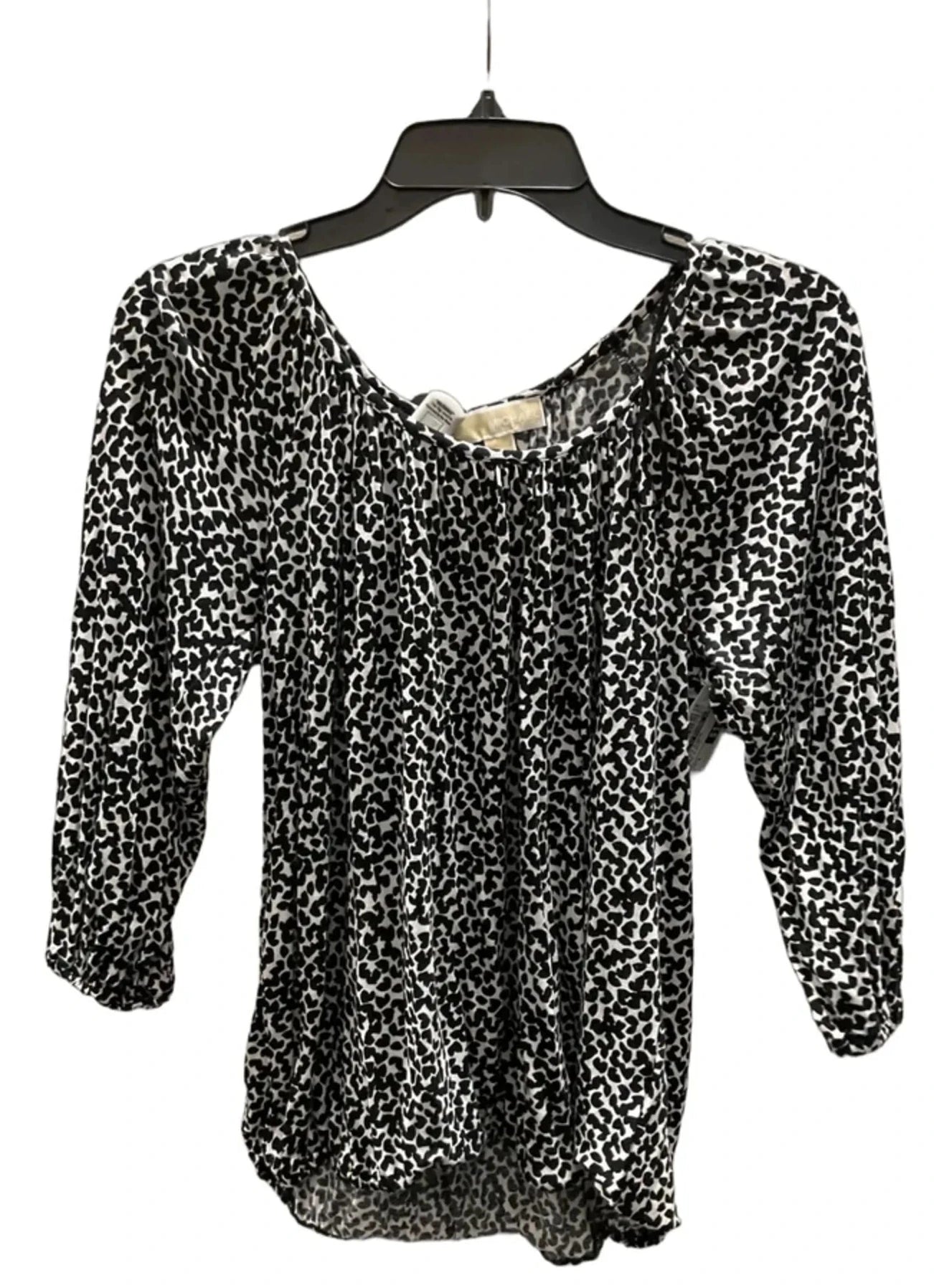 Top 3/4 Sleeve By Michael By Michael Kors In Black & White, Size: S