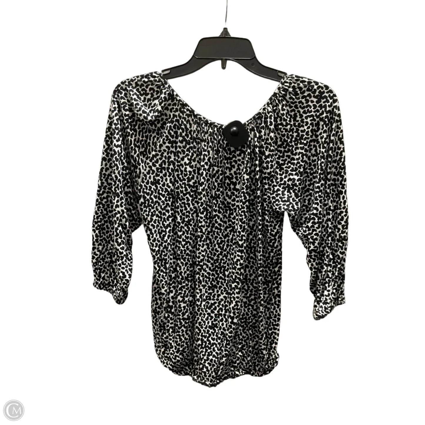 Top 3/4 Sleeve By Michael By Michael Kors In Black & White, Size: S