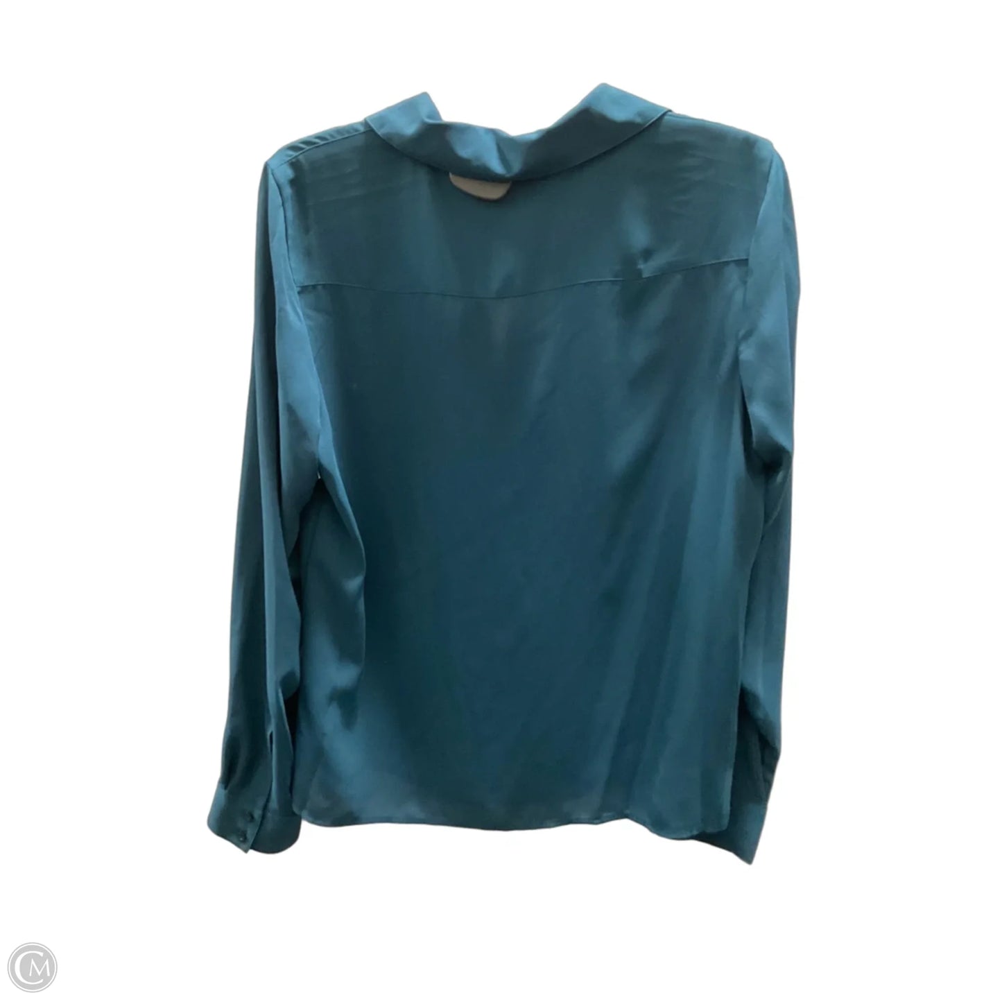 Blouse Long Sleeve By Calvin Klein In Teal, Size: M